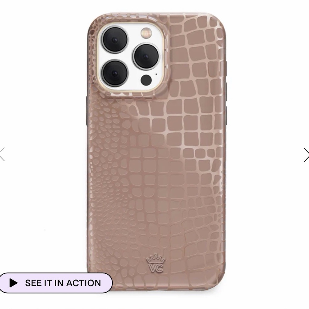 Velvet Caviar Khaki Croc iPhone 15 Pro Max Case & Grip Ring 🤎